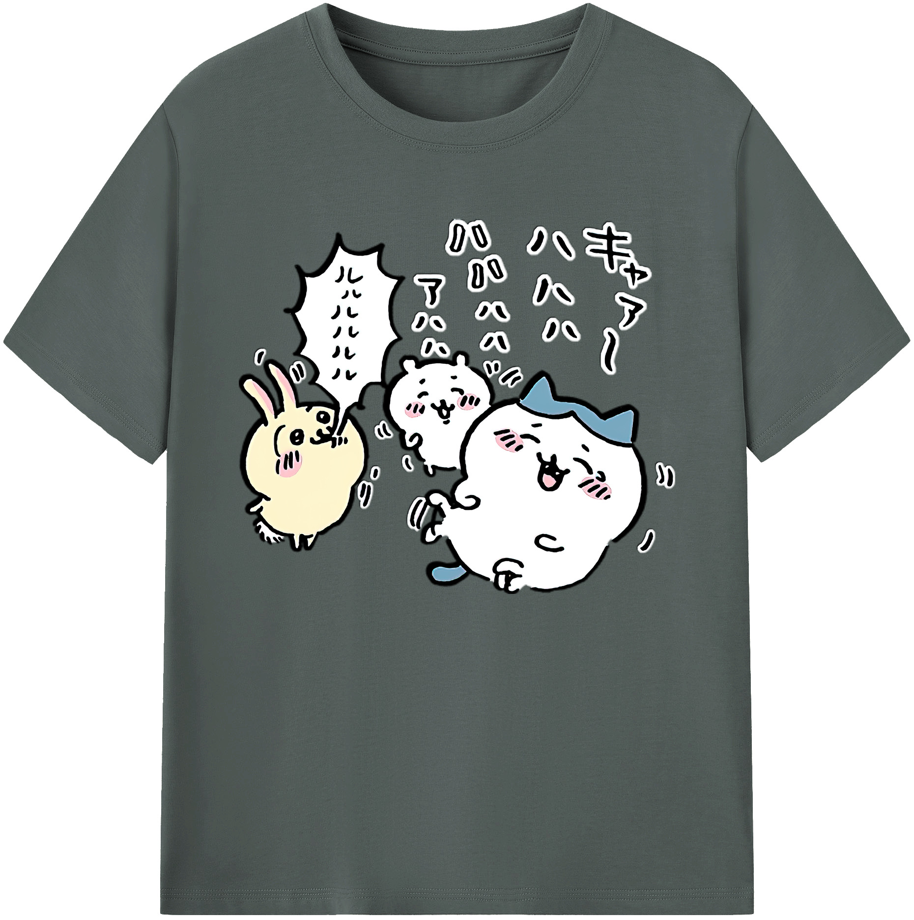 （画像用） ちいかわ うさぎ Chii-kawa usagi 綿100％ メンズ半袖Tシャツ｜肌触りやわらか＆通気性